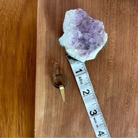 Tiny Circle Sacred Geometry Aztec Art Antique Brass Bohemian Statement Earrings - Picture 3 of 7